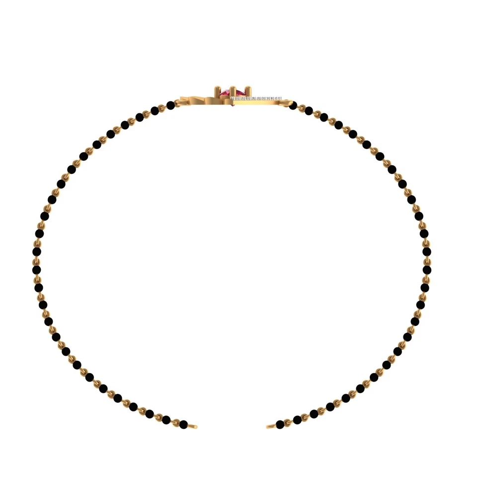 MLB-0064 | 18KT Gold Bracelet | Unique Red Stone & Diamond Detailing - Image 4 of 4