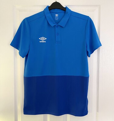 Umbro Mens Sports Polo Jersey Top Medium 38” Chest Blue Golf