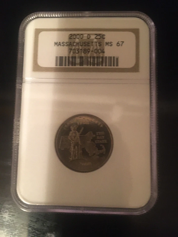 2000-D MASSACHUSETTS STATE QUARTER...25c...CLAD...NGC CERTIFIED...Very Rare…ms67 - Image 3 of 4