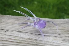 Purple GLASS SPIDER lampwork Handcrafted Glass animal, Art Glass Spider