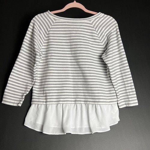 LOFT Striped Layered 3/4 Sleeve Blouse Women's Size S - Picture 2 of 4