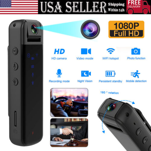 HD 1080P Video Recorder DVR WIFI Camcorder Mini Police Body Camera IR Night Cam - Picture 15 of 18