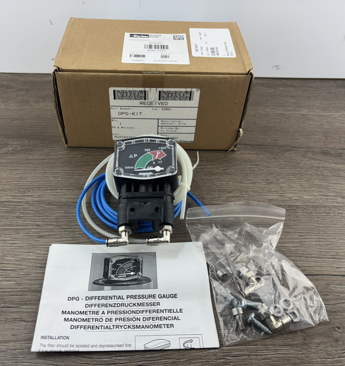 Parker DPG-KIT Differential Pressure Gauge Kit New S4