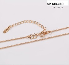 9K 9ct Rose GOLD Plated Thin Belcher Necklace CHAIN L= 20” Adjustable +Pouch