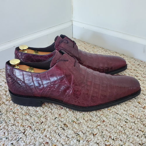Mezlan Anderson 13584-F Burgundy Genuine Crocodile Leather Dress Shoes Size 13M - Picture 6 of 20