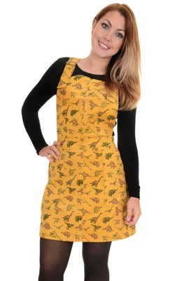 mustard cord pinafore