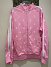 Jeffree Star Cosmetics Pink Track Jacket Full Zip High Collar Logo Print Size Xl