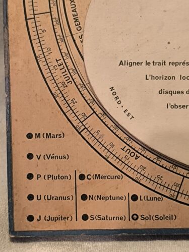 Ancienne Carte Du Ciel Planétaire SP De Paul Madorni Objet Vintage Collection - Foto 11 di 13