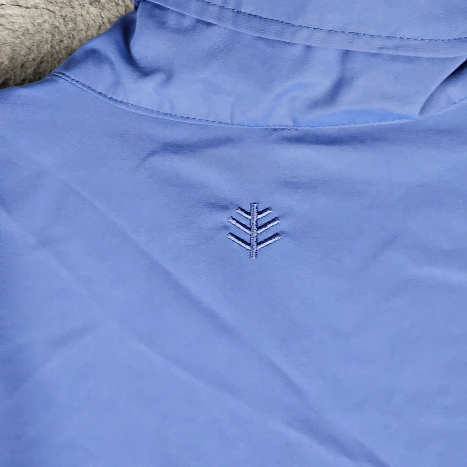 Chaqueta Coolibar Para Hombre Azul Medio Protección Solar UPF 50+ Convertible Cuarto Cremallera Foto 3 de 4