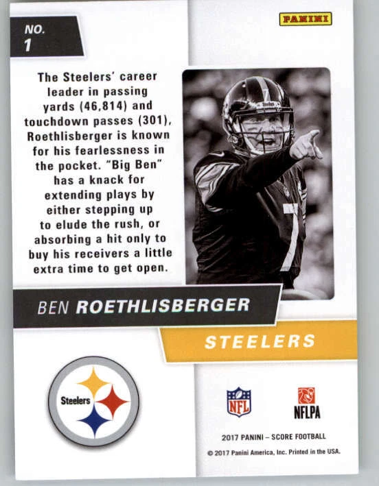 2017 Score Signal Callers #1 Ben Roethlisberger (ref 149676) - Image 2 of 2
