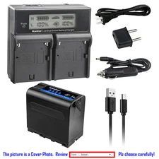 Kastar Battery LCD Dual Fast Charger for Sony NP-F970 & MVC-FD5 MVC-FD51 MVC-FD7