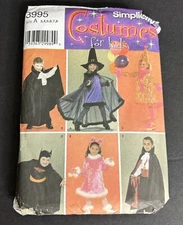 Simplicity Costume Sewing Pattern 3995 Halloween Child 3 - 8 UNCUT