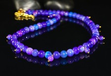 Lavender Opal Balls Necklace For Women Ethiopian Opal Gemstone Balls Necklace