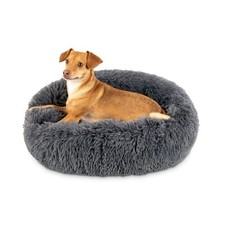Donut Plush Pet Dog Cat Bed Fluffy Soft Warm Calming Bed Sleeping Kennel Nesttt