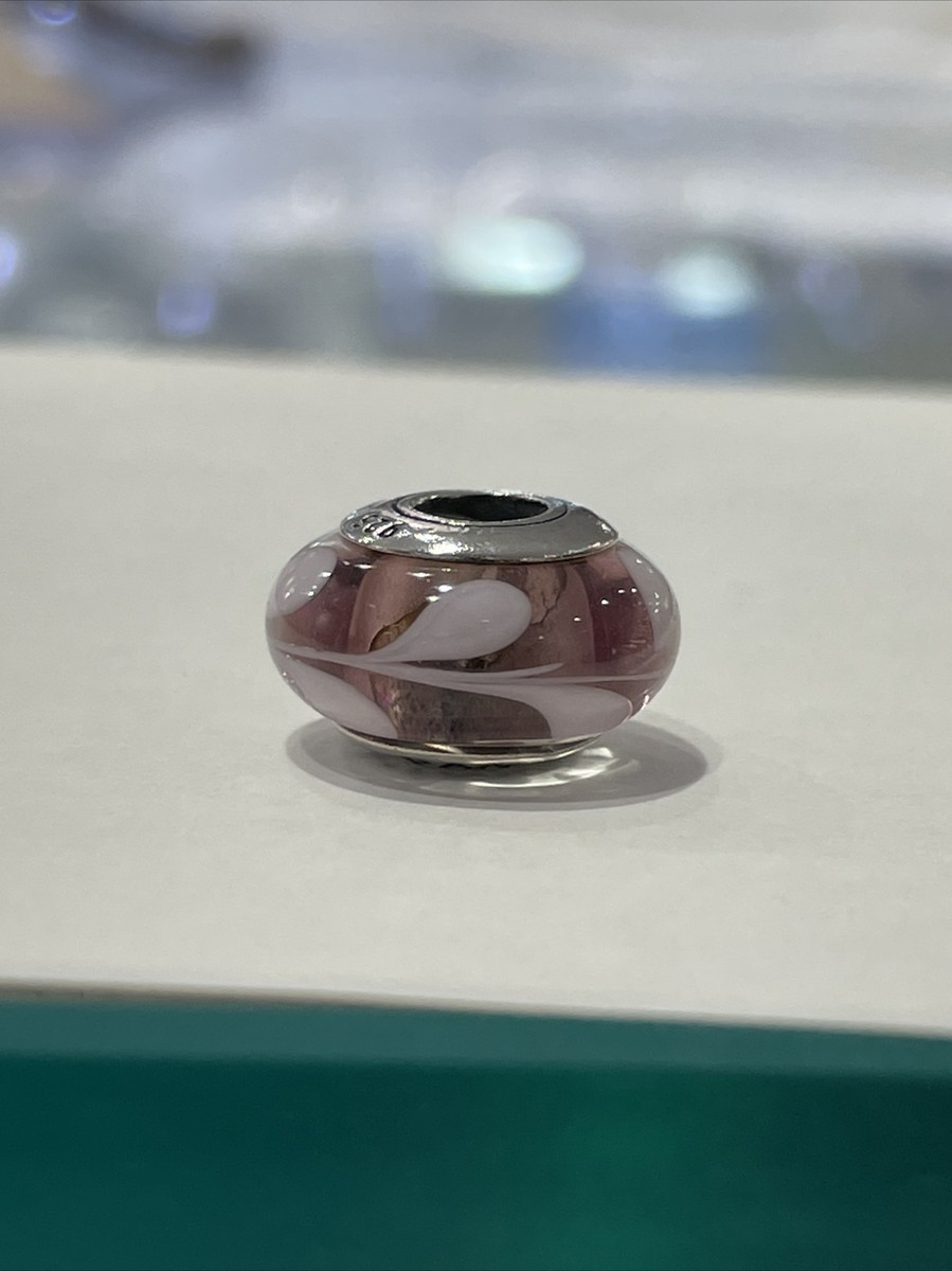 PANDORA ガラス ビーズ Purple Faceted Glass Authentic Pandora Purple Faceted Murano Glass Charm Sterling