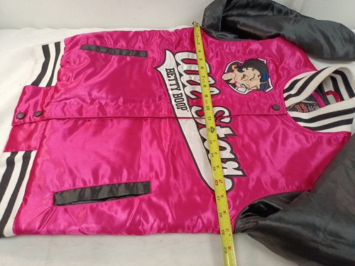 BETTY BOOP Womans Small Jacket Pink Black Embroidered Authentic Apparel Vintage - Picture 20 of 23
