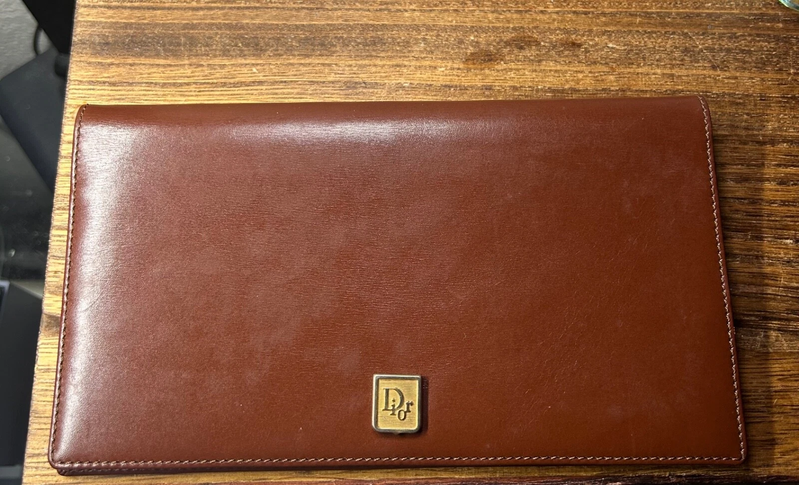 Portefeuille Dior cuir marron trotteur long double pli OCCASION