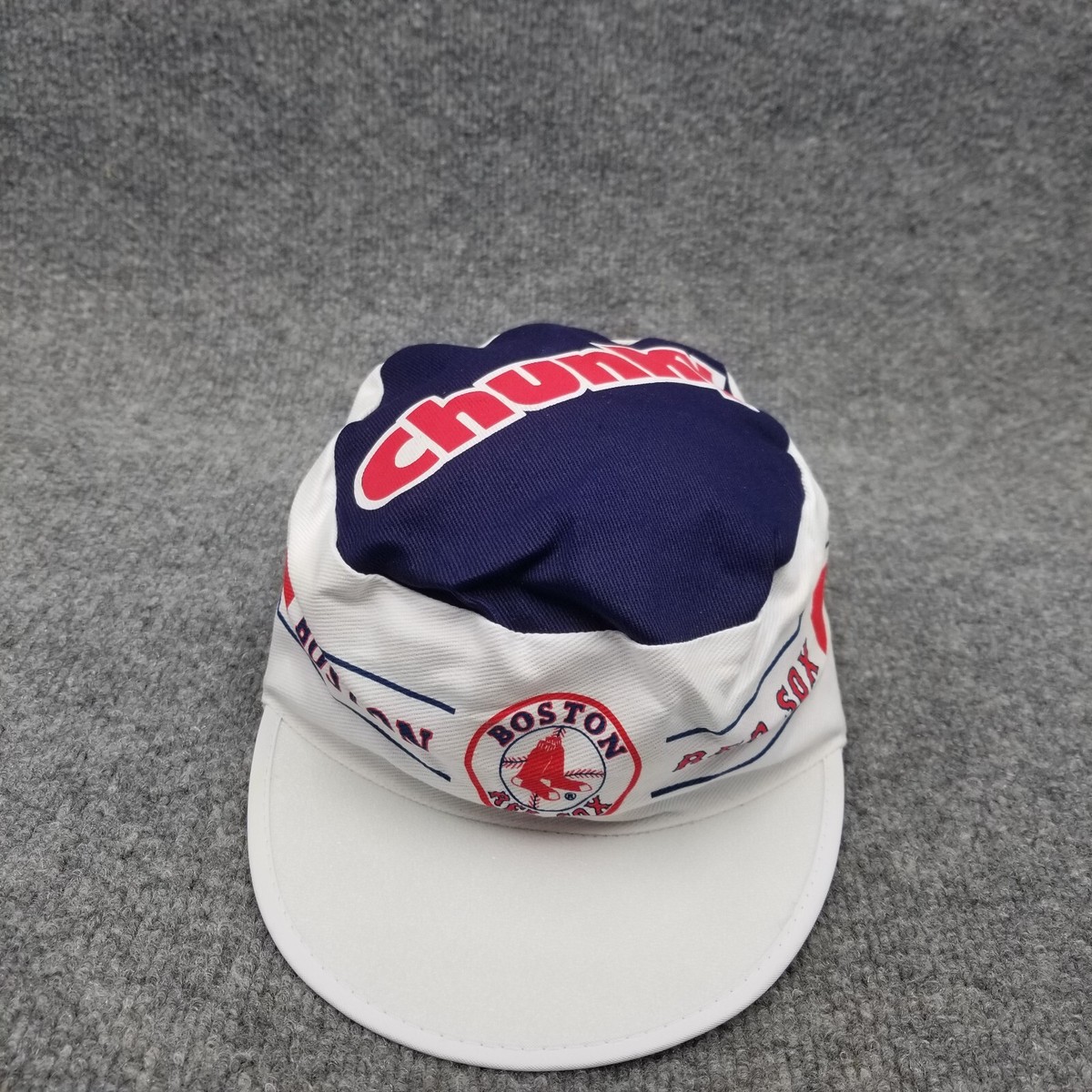 Vintage Boston Red Sox Painters Hat Cap White Blue One Size Nestle