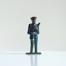 Vintage Grey Iron Marine Soldier with Rifle Blue Cast Iron Soldier G39 - 2