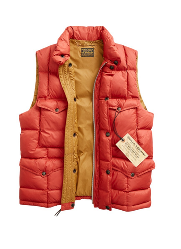 Men's Ralph Lauren RRL 60's Red Quilted Synthetic Down Puffer Vest Jacket New - Picture 3 of 5