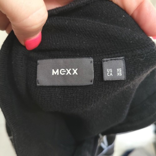 MExx Quarter Zip Pullover Sweater Grid Pattern Long Sleeve Black White XS Mens - Picture 5 of 6