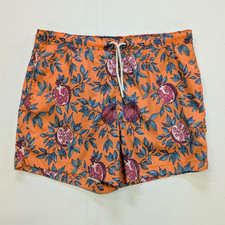 NWT Abercrombie and Fitch 5  Stretch Pomegranate Swim Trunks Size L Orange