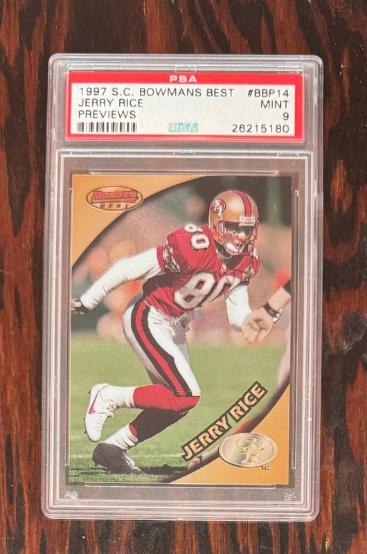 Jerry Rice 1997 Stadium Club Bowman's Best PREVIEWS #BBP14 - PSA 9