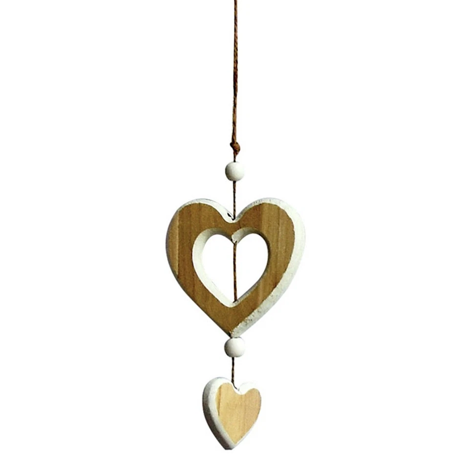  2 PCS Engagement Party Decorations Heart Shape Wood Crafts Wooden Ornament - Image 3 of 4