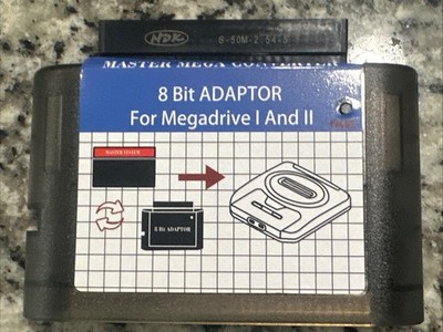 Sega Genesis Mega Drive to Master System Adapter Power Base Converter Cartridge