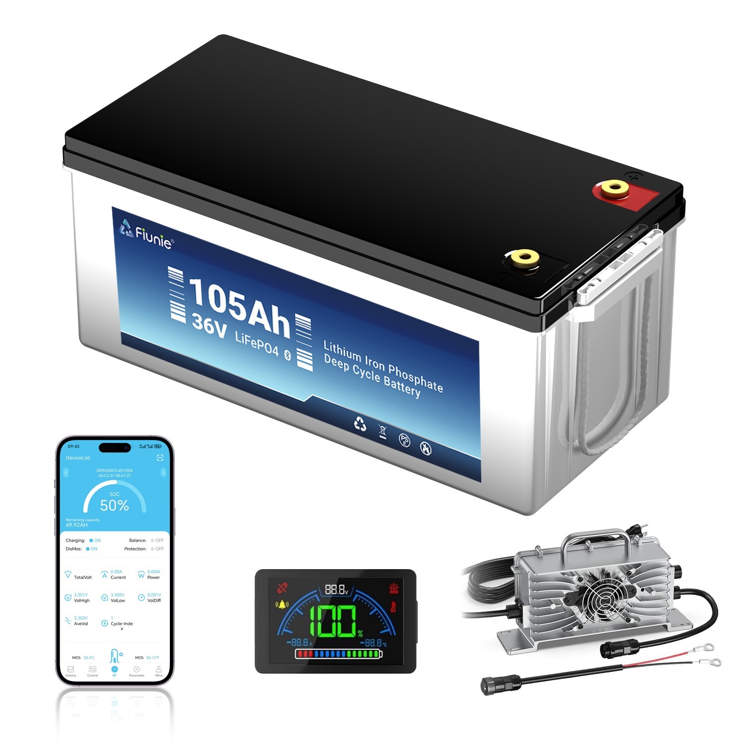 4.032kWh Lifepo4 36v 105ah Lithium Golf Cart Battery for Clu