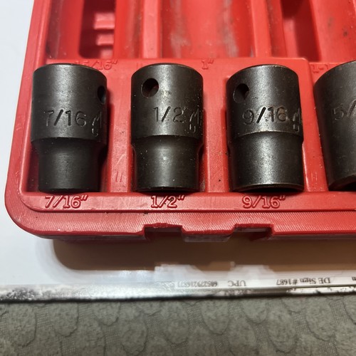 MAC Tools 8 Piece Shallow 1/2"Impact Socket Set 6 Point SAE 7/16" - 7/8"USA Made - Picture 5 of 16