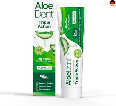 AloeDent Triple Action Aloe Vera Fluoride-frei Zahnpasta, 1er Pack (1 x 100 ml)