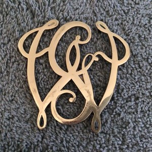 Vintage Brass George Washington Cypher 10-13 Trivet by Virginia Metalcrafters