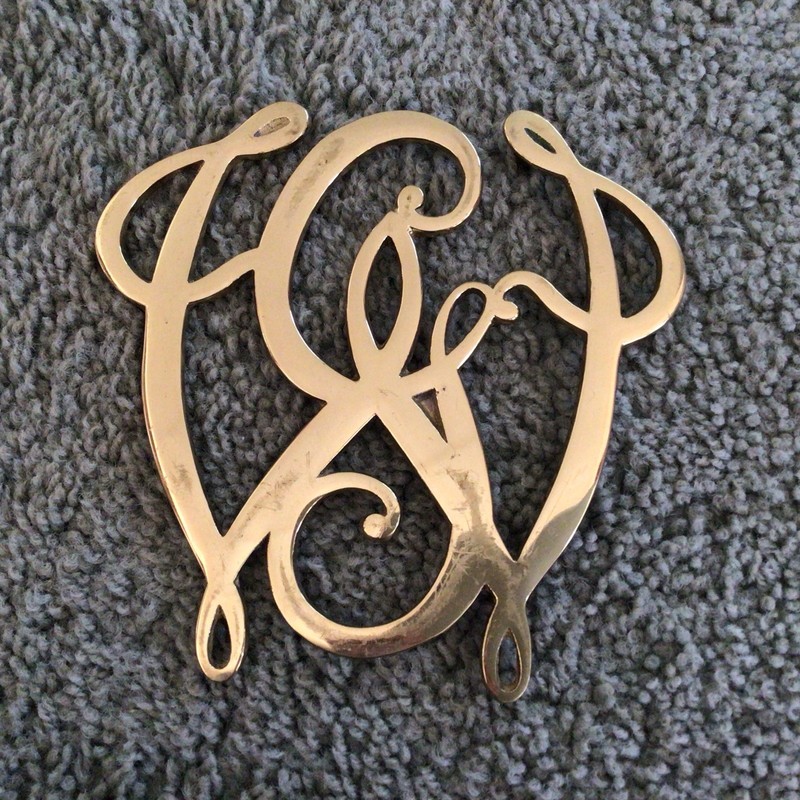 Vintage Brass George Washington Cypher 10-13 Trivet by Virginia Metalcrafters
