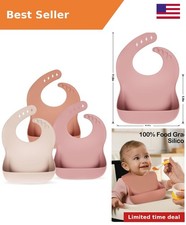Silicone Bibs for Babies Toddler Set of 3, BPA Free