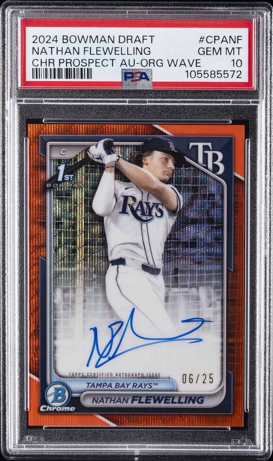 2024 BOWMAN DRAFT CHROME PROSPECT AUTO #CPANF NATHAN FLEWELLING 6/25 PSA 10