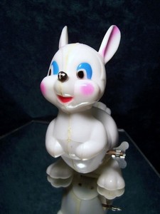 Vintage plastic wind-up Rabbit Easter Unlimited CUTE!