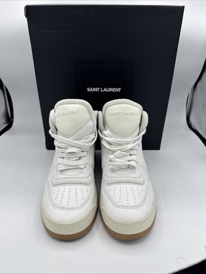 SAINT LAURENT SL 80 Women SL/80 HIGH TOP LOGO YSL LEATHER SNEAKERS SIZE EU 36 Y2