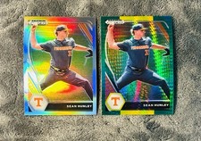 Sean Hunley 021 Prizm Draft Picks Green Yellow Pulsar & Silver Holo Variation