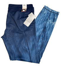 NWT Under Armour Women's Studio Fitted Running Pants Leggings New Blue Rainfall