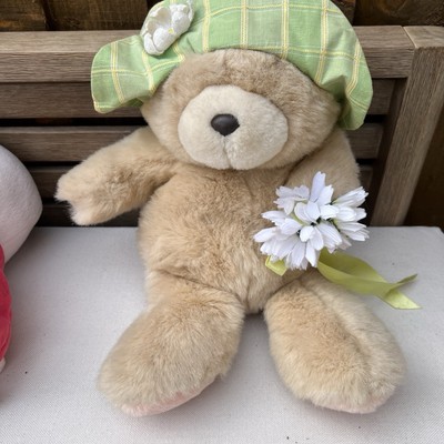 Andrew Brownsword Forever Friends großer Teddybär in grün & gelb karierter Mütze 