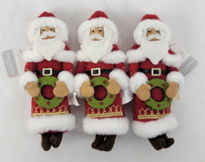 NEW Wondershop 3 Plush Santa Fabric Ornaments/Package Toppers Target 2024 1