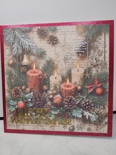 Weihnachtskarte Kerzen 16x16 cm mit Umschlag Weihnachten Karte Handgemacht NEU