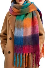 Warm Scarf for Women Winter Cold Weather Chunky Oversized Scarf Long Blanket Pla