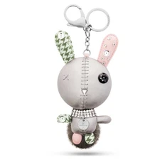 Swarovski Mathilde Bag Charm Keychain, Rabbit, Gray, Stainless Steel 5020921