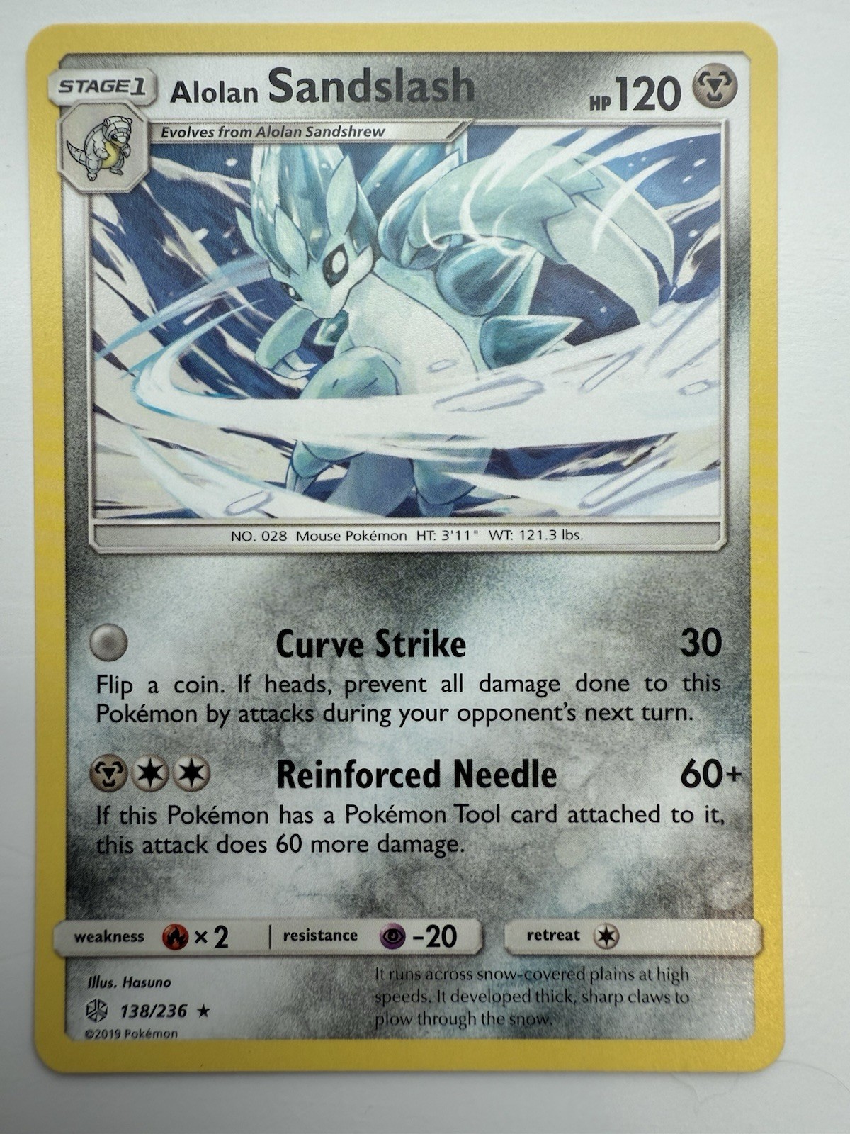 Alolan Sandslash Rare SM - Cosmic Eclipse 138/236 NM Normal