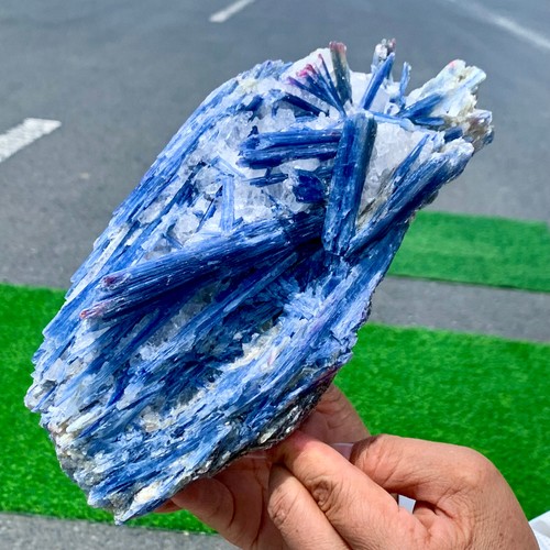 5.29LB Rare!! Natural beautiful Blue KYANITE with Quartz Crystal Specimen Rough - Picture 9 of 20