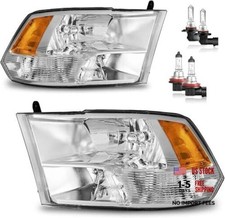 Headlights for 2009 OE Replacement A/Chrome Housing Amber Reflector Clear Lens