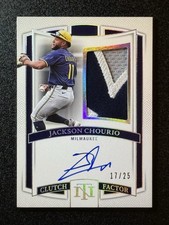 🔥 2025 National Treasures Jackson Chourio /25 - 3 Color Patch Auto Brewers 🔥