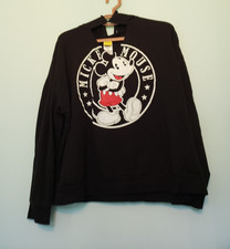 Disney Junior's 3X Sweatshirt Mickey Mouse Long Sleeve Hoodie Black Jerry Leigh